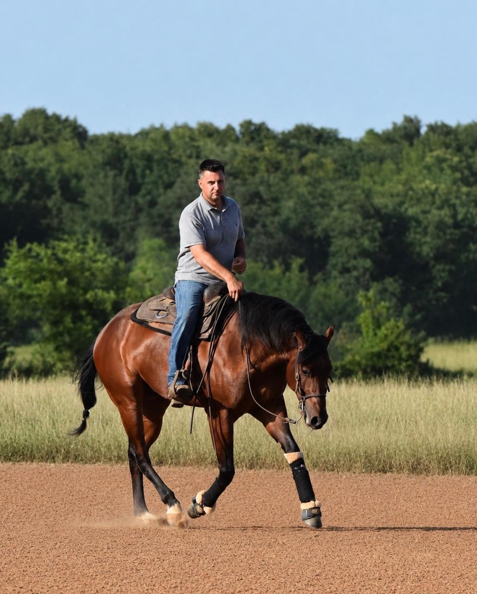 Earl loping in training