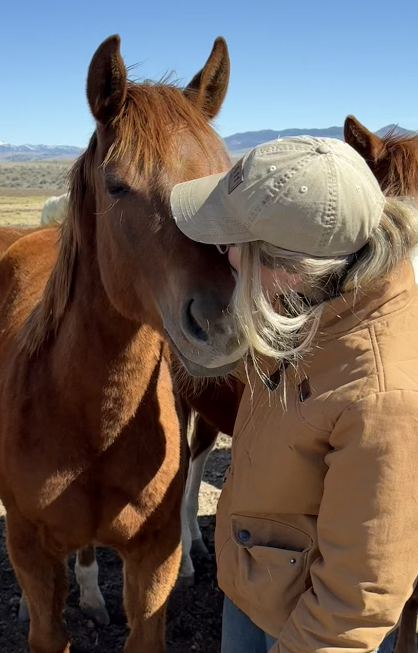 Margaret being loved on at the ranch